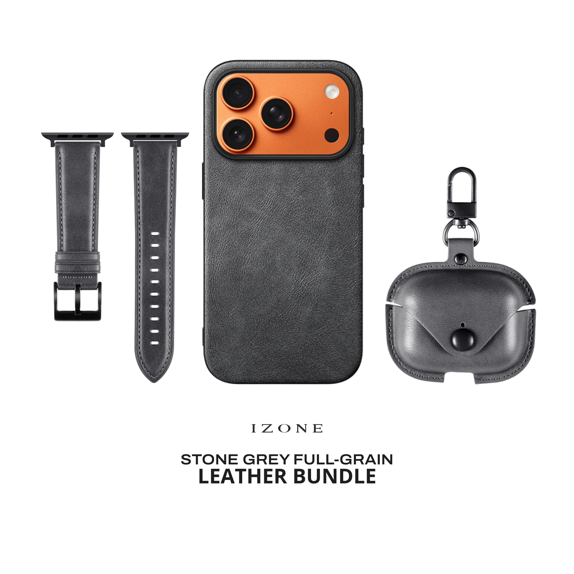 GIFT PACKAGE - IZONE Leather Set - STONE GREY
