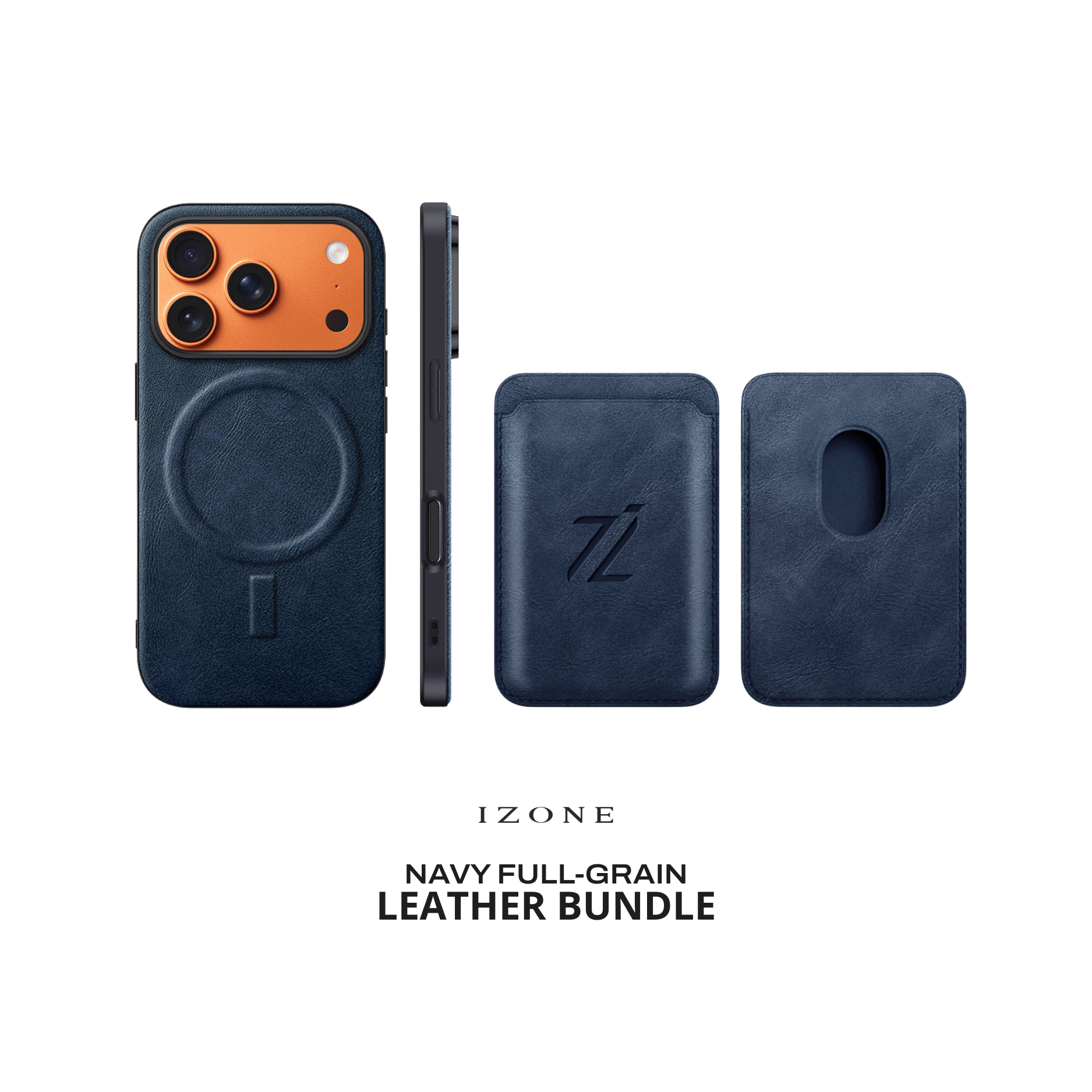 IZONE MagSafe Case+Card Holder Bundle - Navy