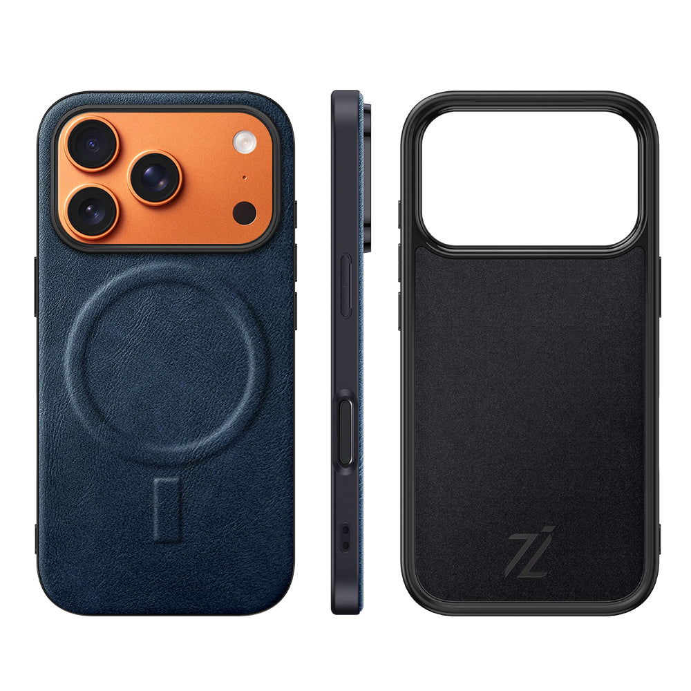 IZONE MagSafe Slim Leather Case – Navy