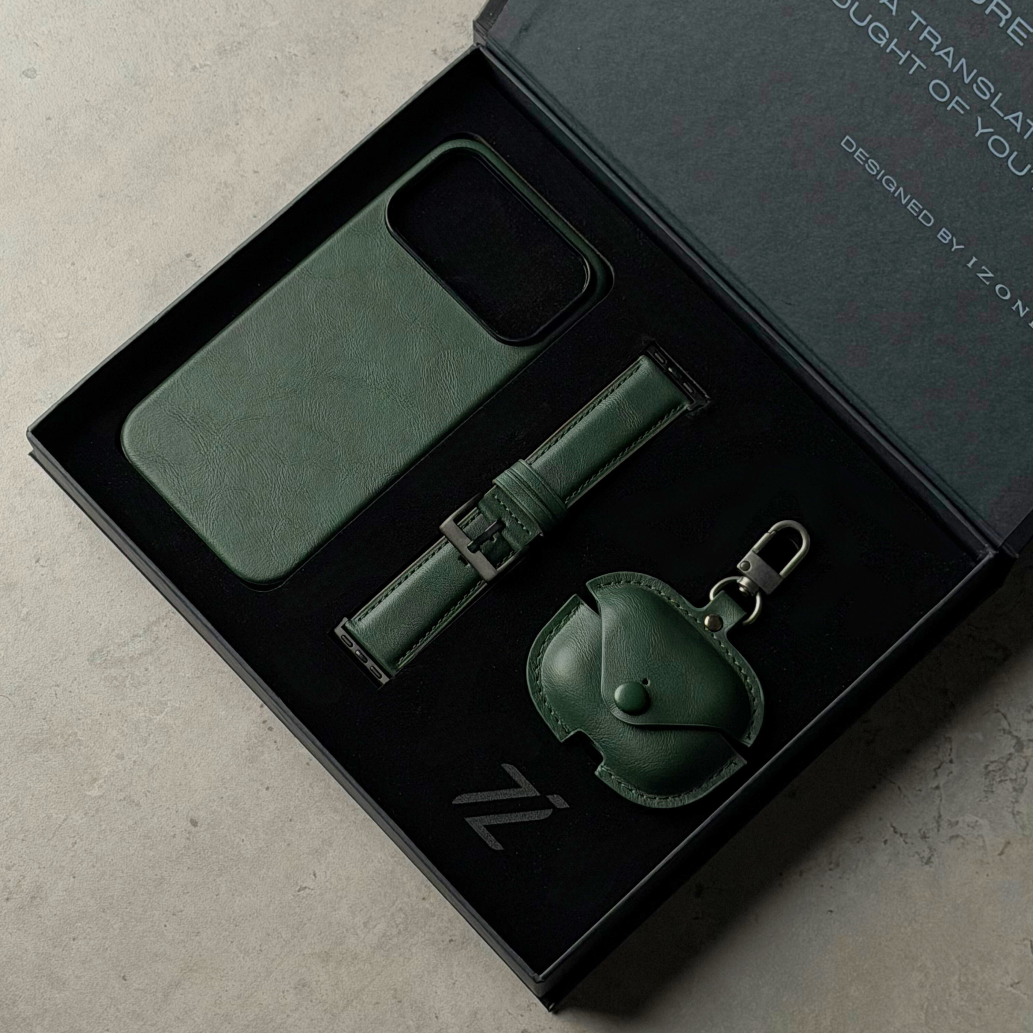 GIFT PACKAGE - IZONE Leather Set - OLIVE