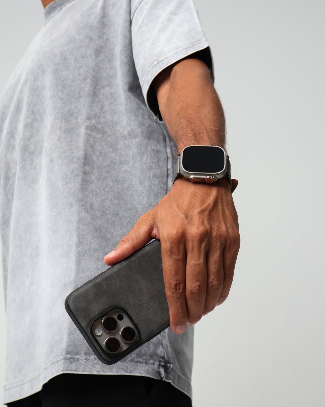 IZONE Slim Leather Case – Stone Grey