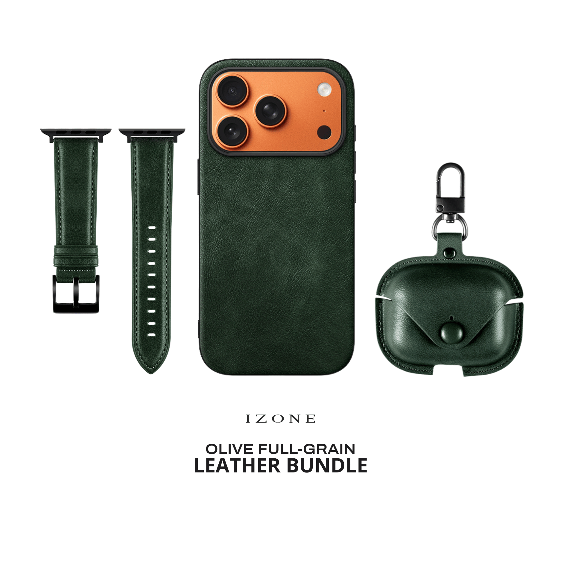 GIFT PACKAGE - IZONE Leather Set - OLIVE