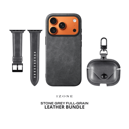 GIFT PACKAGE - IZONE Leather Set - STONE GREY