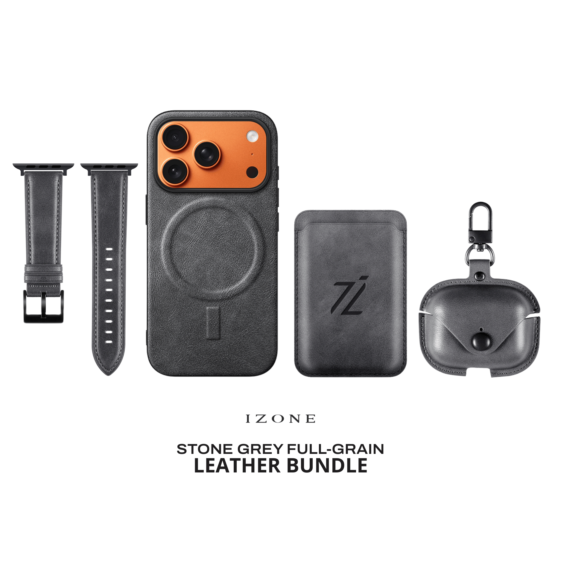 GIFT PACKAGE - IZONE Full Leather Set - STONE GREY