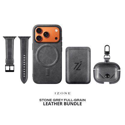 GIFT PACKAGE - IZONE Full Leather Set - STONE GREY