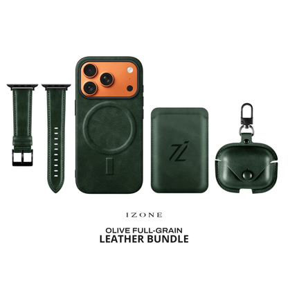GIFT PACKAGE - IZONE Full Leather Set - OLIVE