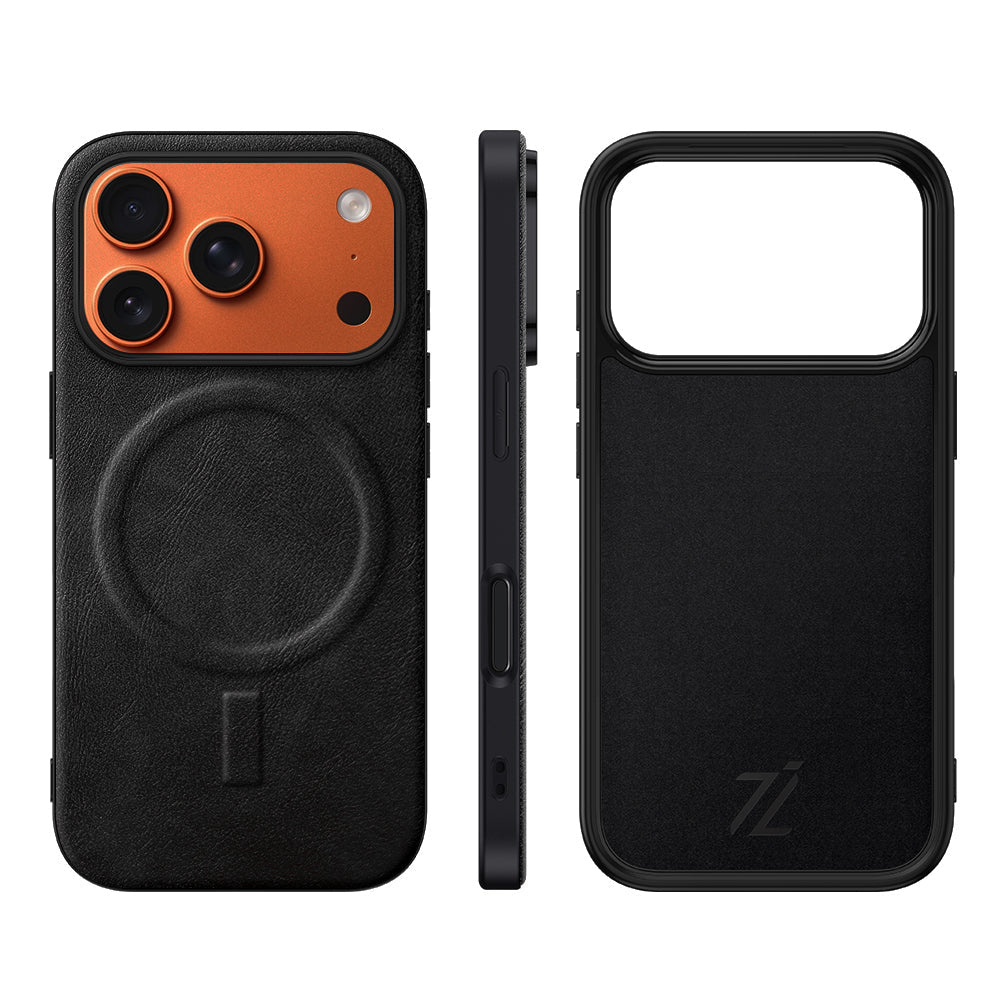 IZONE MagSafe Slim Leather Case – Jet Black