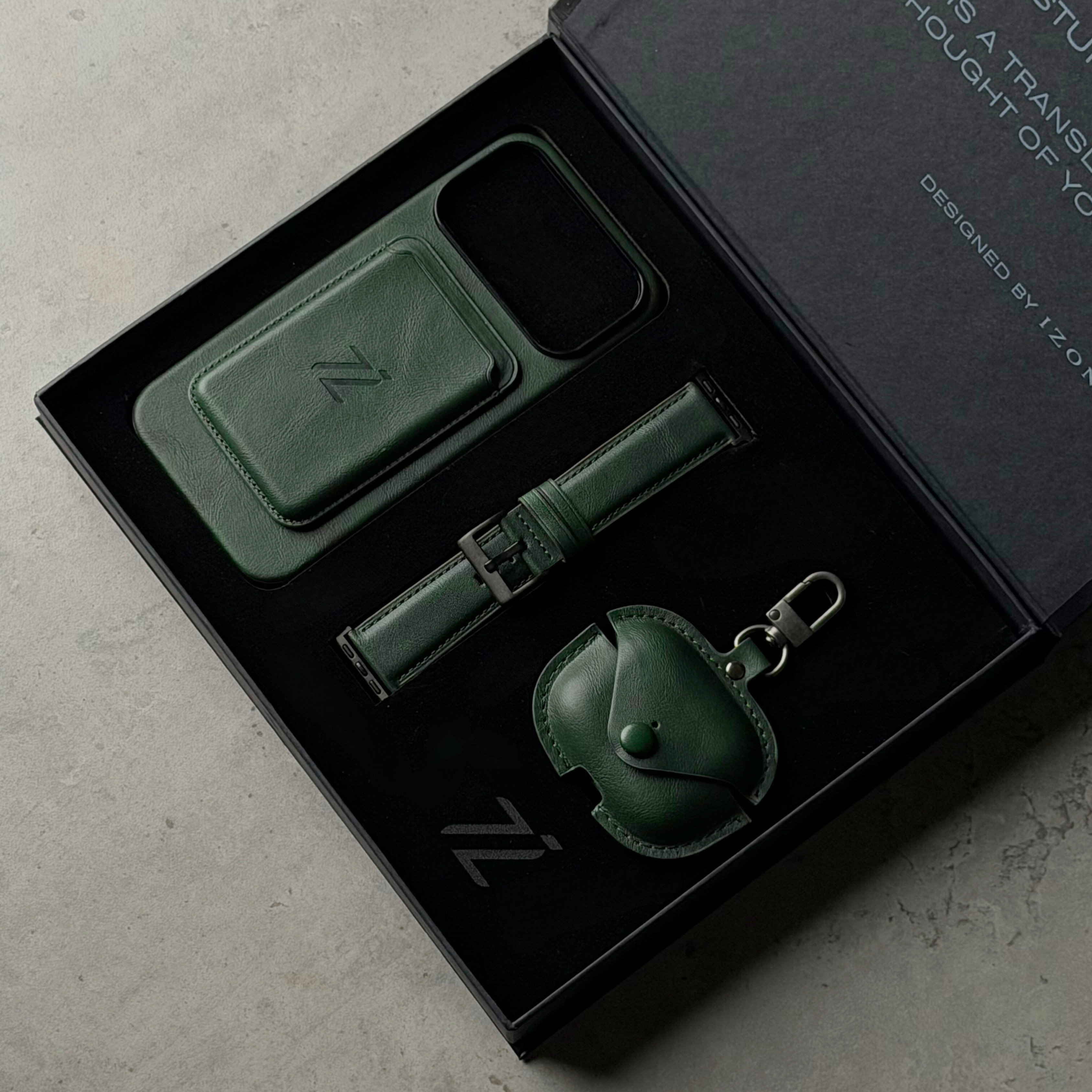 GIFT PACKAGE - IZONE Full Leather Set - OLIVE