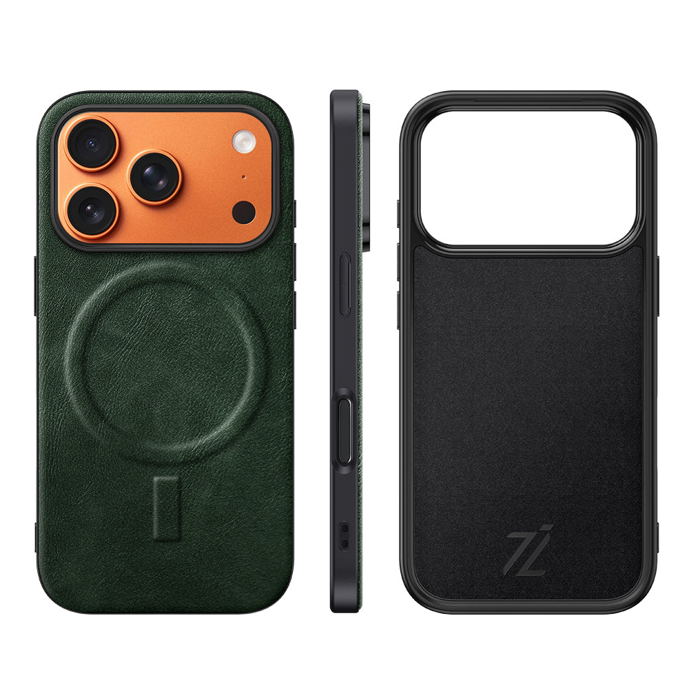 IZONE MagSafe Slim Leather Case – Olive