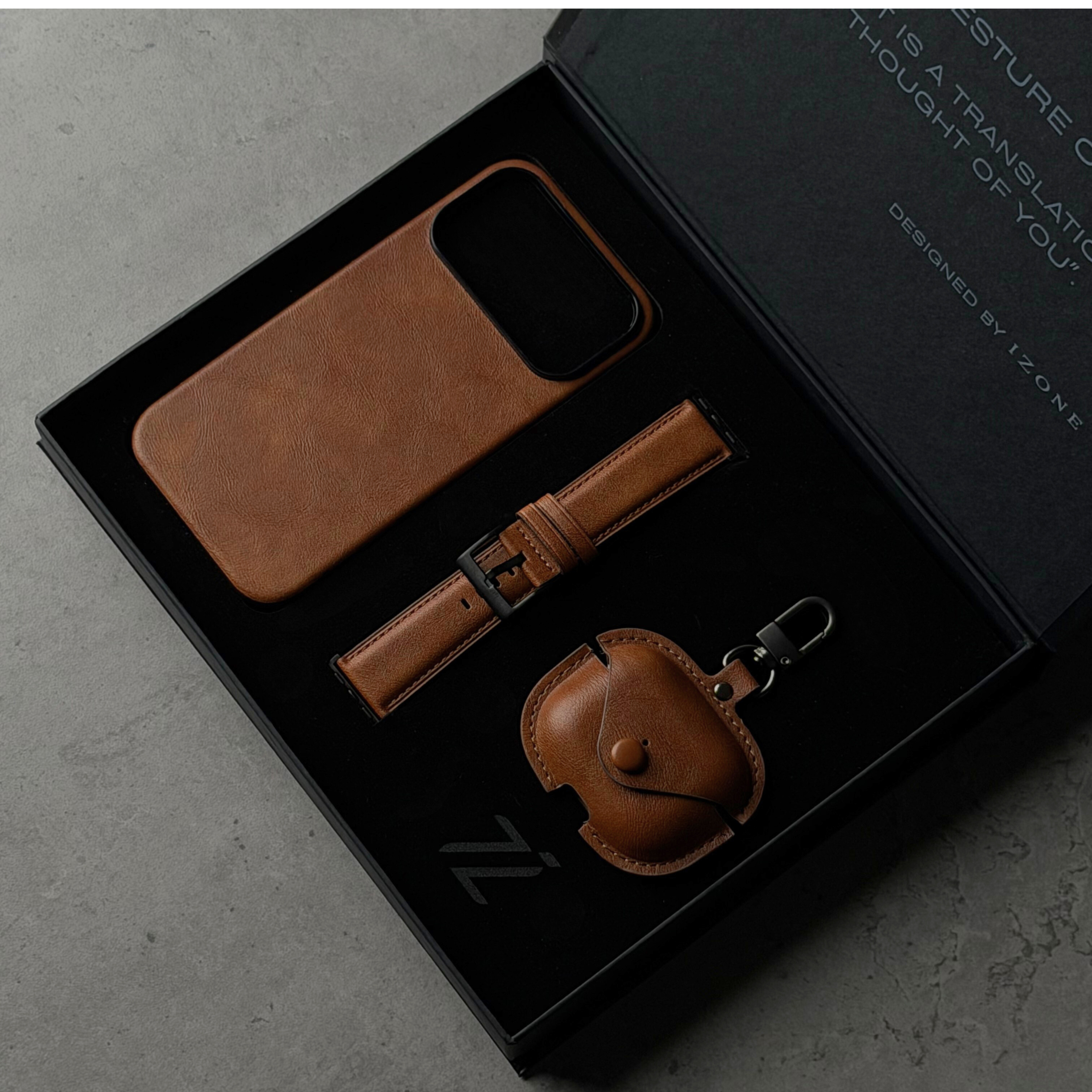 GIFT PACKAGE - IZONE Leather Set - Classic Brown