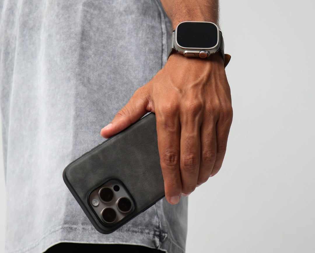 IZONE Slim Leather Case – Stone Grey