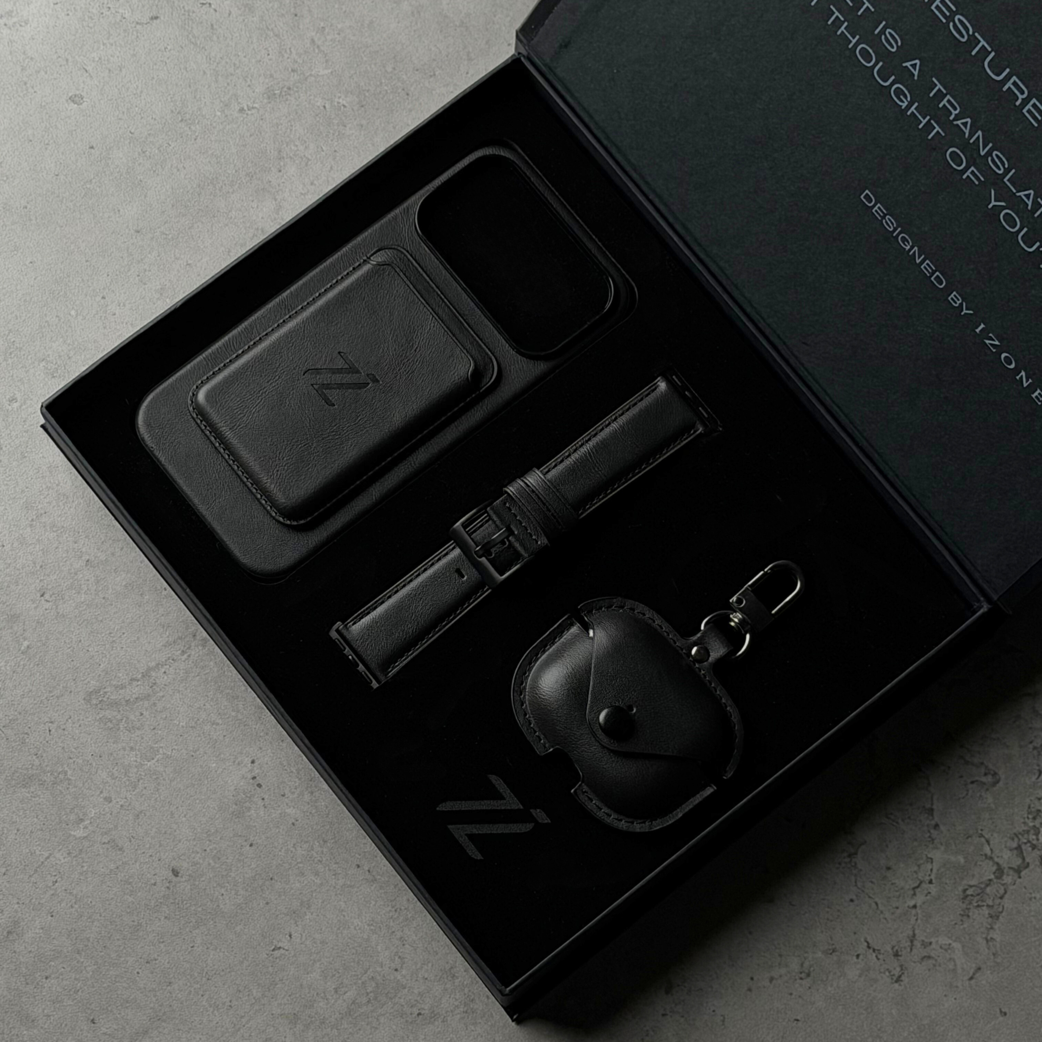 GIFT PACKAGE - IZONE Full Leather Set - JET BLACK