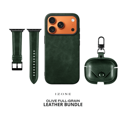 GIFT PACKAGE - IZONE Leather Set - OLIVE